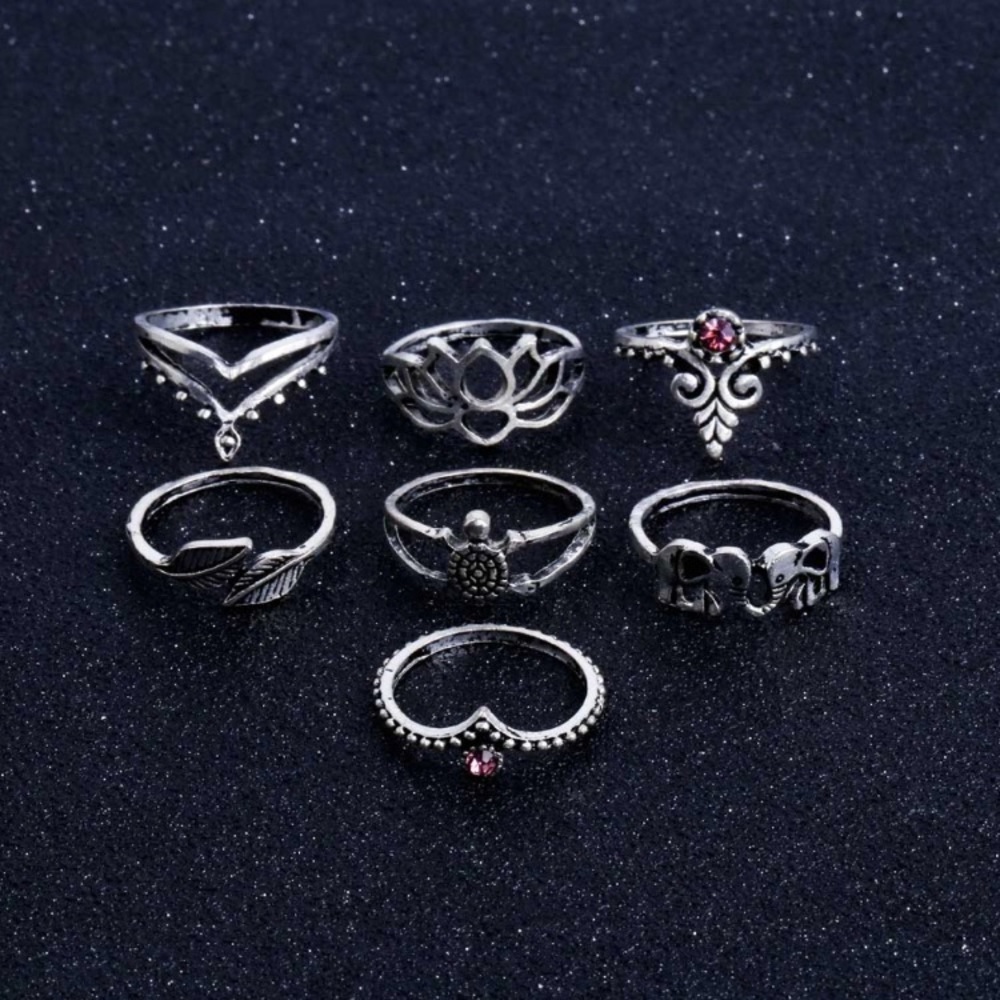 HAKAN ♡ Boho Midi Rings Set - Picture 3 of 8